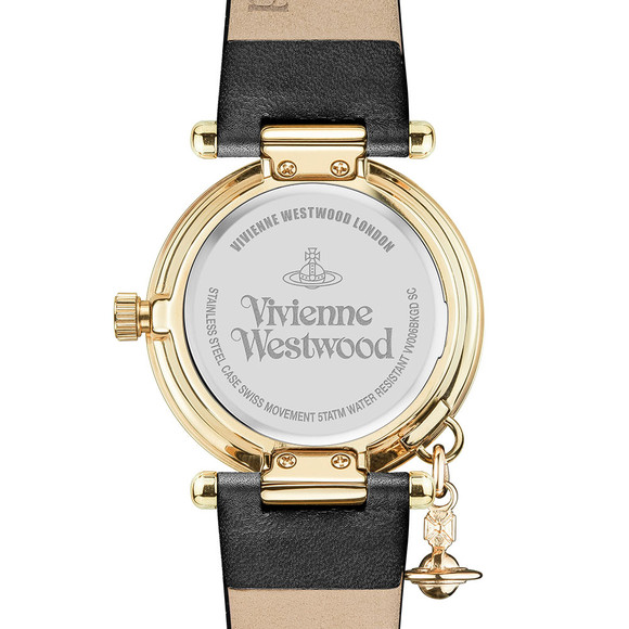 Vivienne Westwood Womens Black Orb II Gold Plated Watch main image