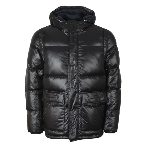 Tommy Hilfiger Mens Black Shiny Hooded Down Jacket main image