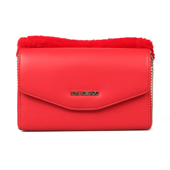 Love Moschino Womens Red Borsa Nappa PU & Fur Bag main image