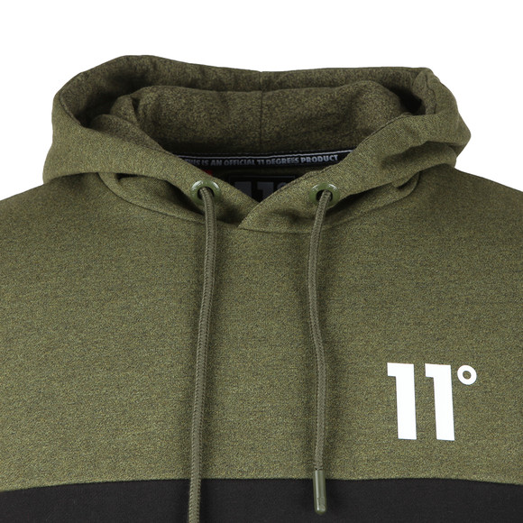 Eleven Degrees Mens Green Block Pull Over Hoodie main image