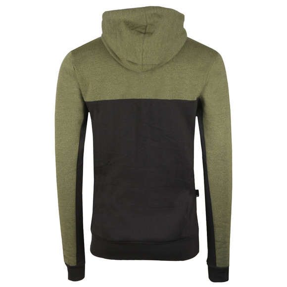 Eleven Degrees Mens Green Block Pull Over Hoodie main image