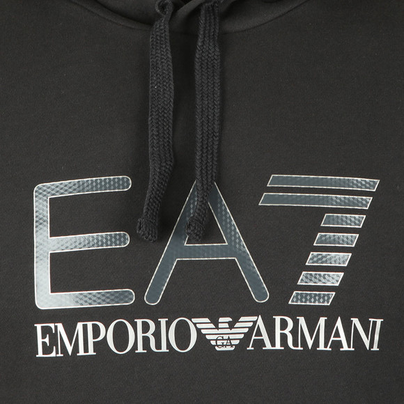 EA7 Emporio Armani Mens Black 6ZPM44 Large Logo Hoody main image