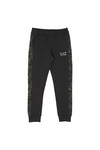 EA7 Emporio Armani Mens Black Camo Trim Joggers