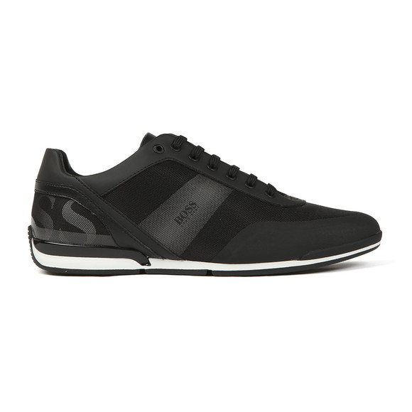 BOSS Mens Black Athleisure Saturn Low Logo Trainer #1