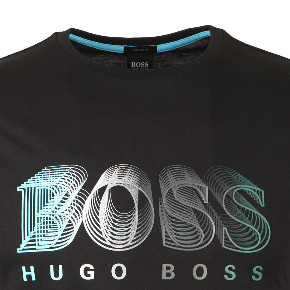 BOSS TEE COLLAR ZONE - T-shirt basic - dark blue three/blu scuro