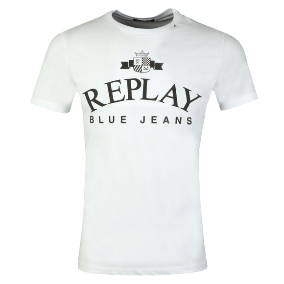 Replay Mens White Logo Print T-Shirt main image