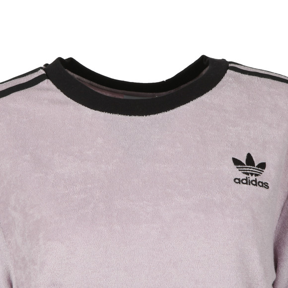 adidas Originals Womens Purple 3 Stripes Towelling T Shirt main image