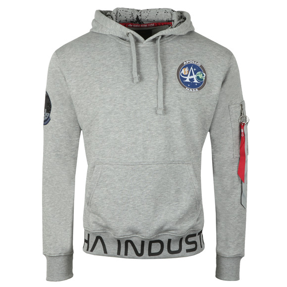 Alpha Industries Mens Grey Moon Landing Hoody main image