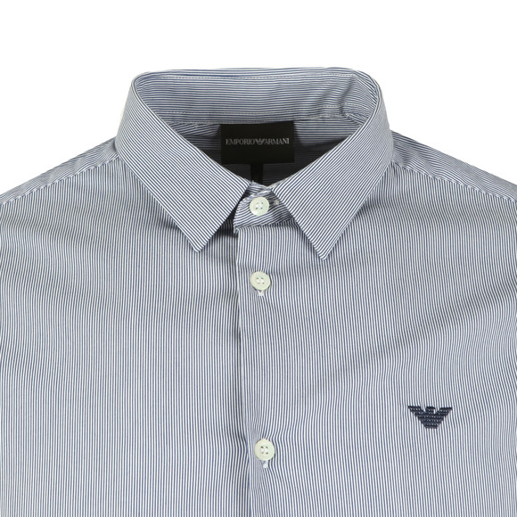 Emporio Armani Mens Blue Stretch Short Sleeve Shirt #2