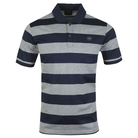 Paul & Shark Mens Grey Block Stripe Polo Shirt main image