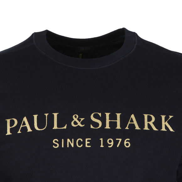 Paul & Shark Mens Blue Gold Logo Sweatshirt #2