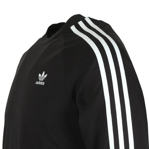 adidas Originals Mens Black 3 Stripes L/S Tee main image