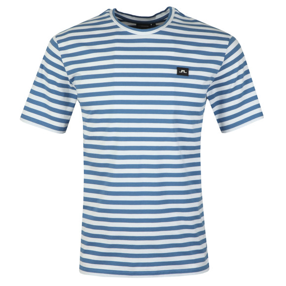 J.Lindeberg Mens Blue Charles Plain Stripe T Shirt #1