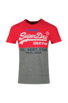 Superdry Mens Red Shirt Shop Tri Panel T-Shirt