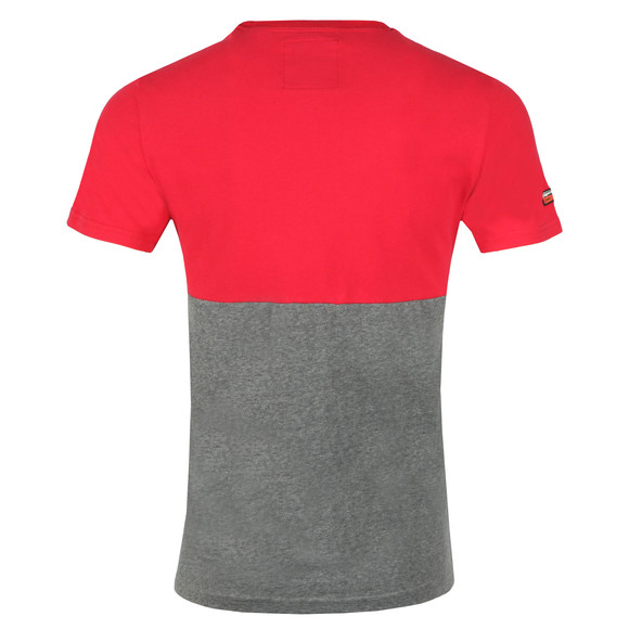 Superdry Mens Red Shirt Shop Tri Panel T-Shirt main image