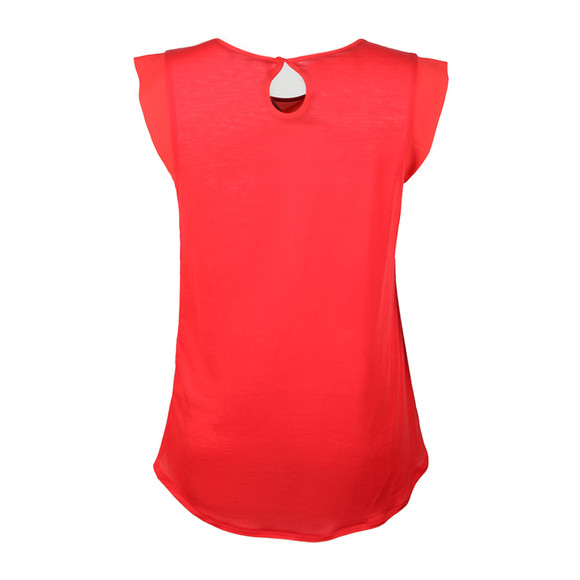 French Connection Womens Red Crepe Light Cap Sleeve Top #2