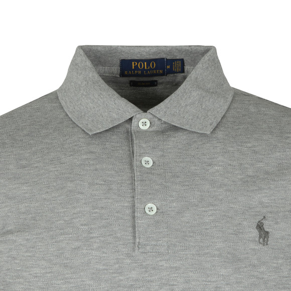 Polo Ralph Lauren Mens Grey Slim-Fit Stretch Mesh Polo Shirt #2