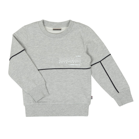 Napapijri Boys Grey Piped Crew Sweatshirt main image