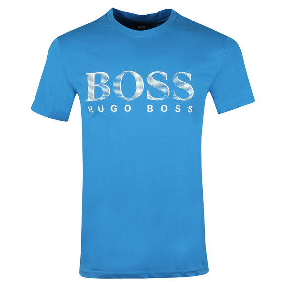 BOSS Bodywear Mens Blue Regular Fit Large Logo T Shirt main image