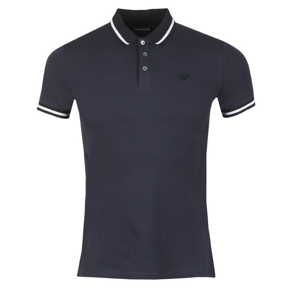 Emporio Armani Mens Blue Contrast Collar Polo Shirt main image