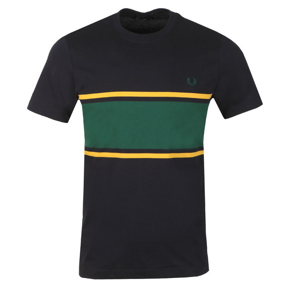 Fred Perry Mens Blue Colour Block T-Shirt main image