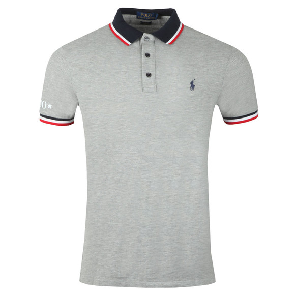 Polo Ralph Lauren Mens Grey Contrast Collar Polo Shirt main image