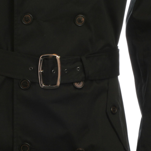 Pretty Green Mens Black Pretty Green Black Trenchcoat main image
