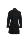 Pretty Green Mens Black Pretty Green Black Trenchcoat