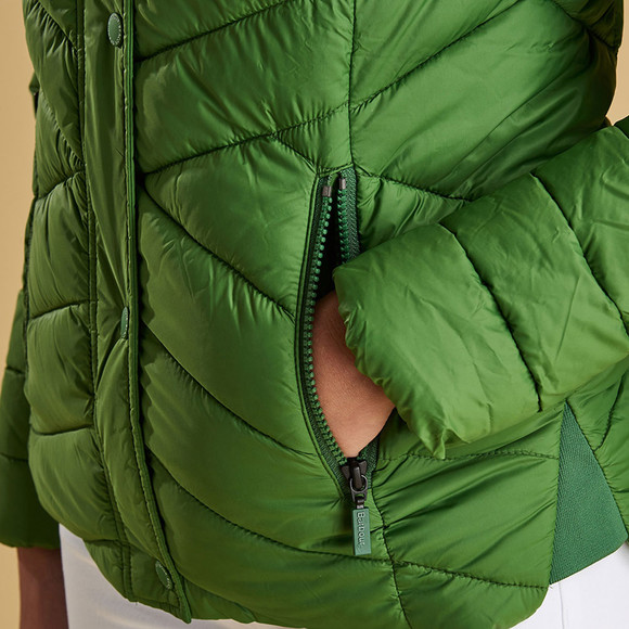 Barbour Lifestyle Womens Green Isobath Quilted Jacket #6
