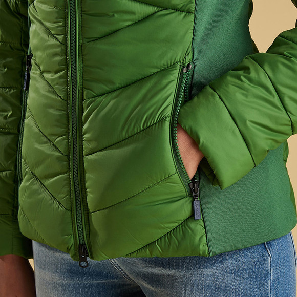 Barbour Lifestyle Womens Green Longshore Quilted Jacket #5