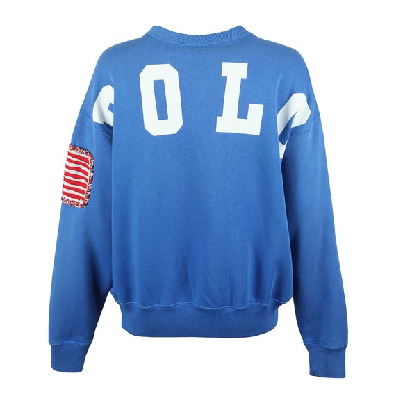 Polo Ralph Lauren Womens Blue Relaxed Flag Crew Neck Sweatshirt main image