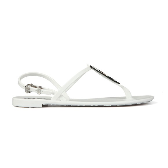 Karl Lagerfeld Womens White Jelly Karl Ikonic Sling Sandal #1