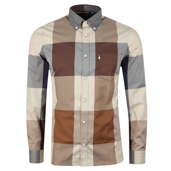 Aquascutum Mens Brown Henlake Giant Club Check Long Sleeve Shirt main image