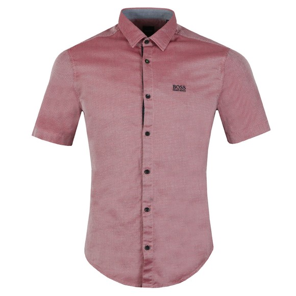 BOSS Mens Red Athleisure Brodi Short Sleeve Shirt #1