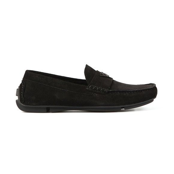 Emporio Armani Mens Black Logo Driver Shoe #1
