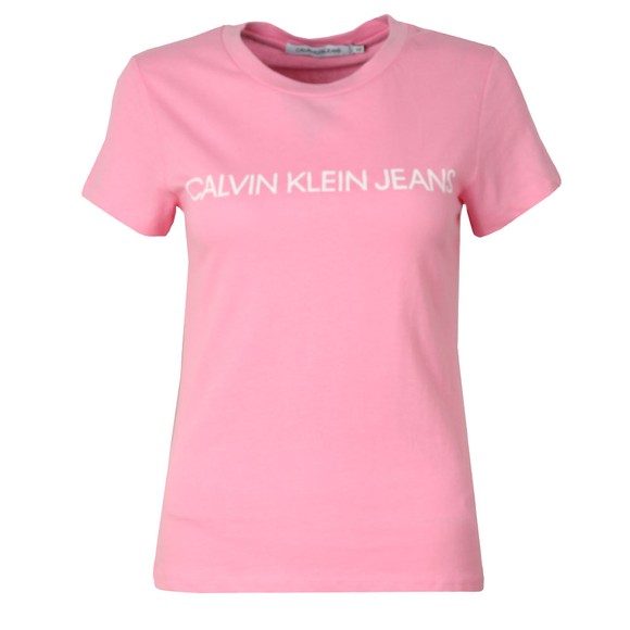 Calvin Klein Jeans Womens Pink Institutional Logo T Shirt main image