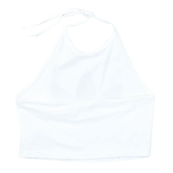 adidas Originals Womens White Trefoil Halter Neck Top #3