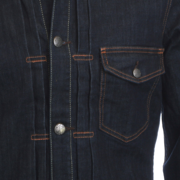 Pretty Green Mens Blue Pretty Green Denim Western Jacket main image