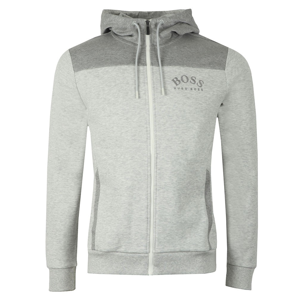 boss athleisure saggy full zip hoodie black