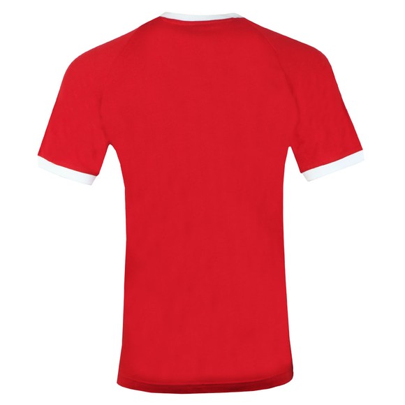 adidas Originals Mens Red 3 Stripes T-Shirt #3