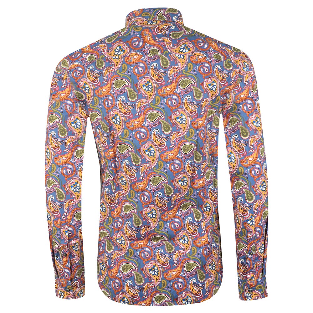pretty green slim fit paisley print shirt