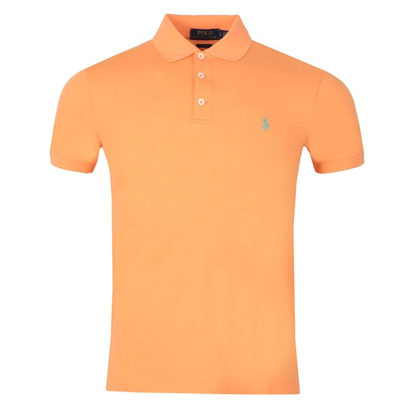 Polo Ralph Lauren Mens Orange Slim-Fit Stretch Mesh Polo Shirt #1