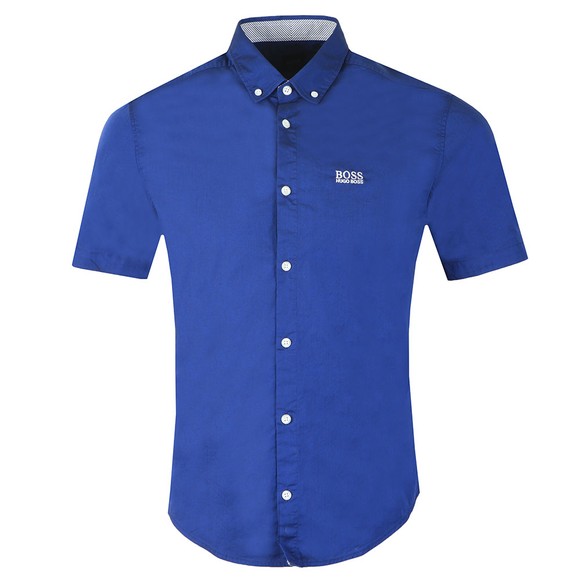 BOSS Mens Blue Athleisure Biadia Short Sleeve Shirt main image