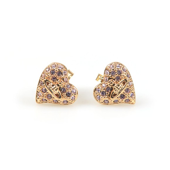 Vivienne Westwood Womens Gold Tiny Diamante Heart Stud Earring main image