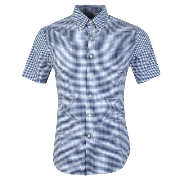 Polo Ralph Lauren Mens Blue Slim Fit Performance Gingham Shirt #1