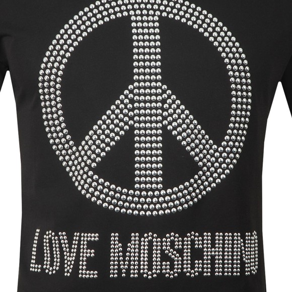 Love Moschino Mens Black Stud Logo T Shirt #2