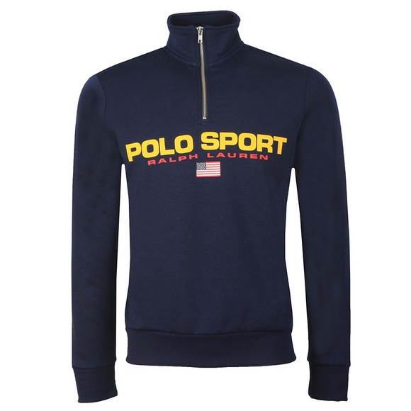 Polo Sport Ralph Lauren Mens Blue Logo Half Zip Sweatshirt main image