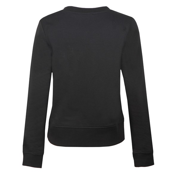 Love Moschino Womens Black Diamante Heart Logo Sweatshirt #3