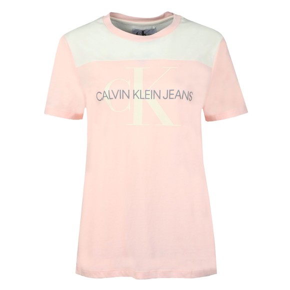 Calvin Klein Jeans Womens Pink Two Tone Logo T-Shirt main image