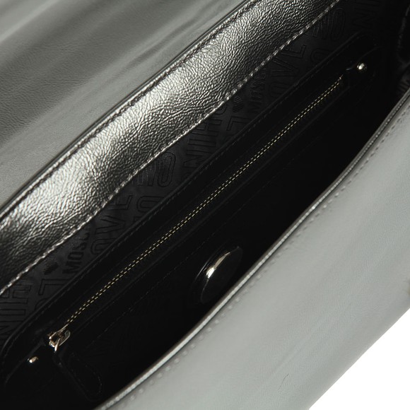 Love Moschino Womens Grey Metallic Logo Handle Bag #3